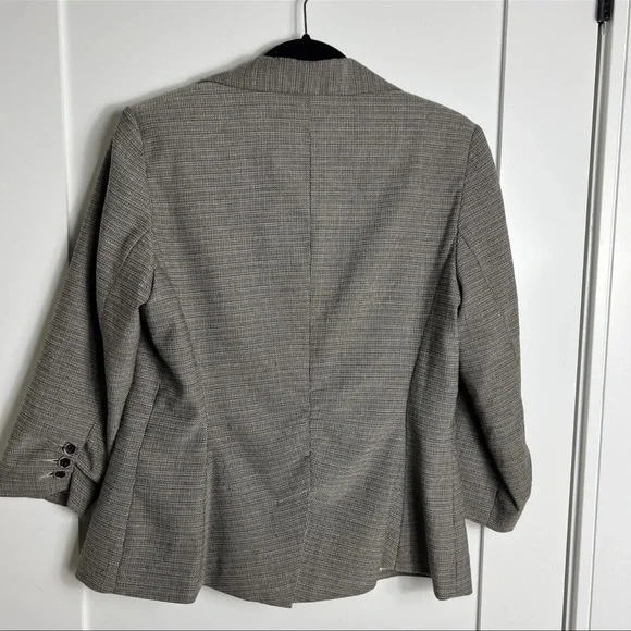 CABi Barrister Tweed Ruched 3/4 Sleeve Womens Blazer Style 923  Brown Size 8 - Picture 6 of 12